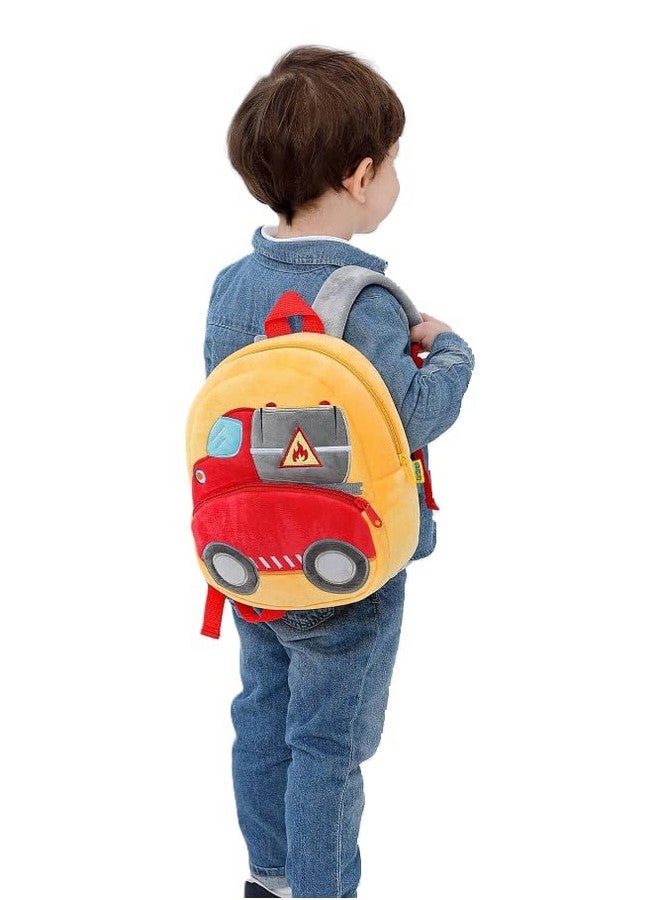 blue tree School Bag for Cute Kids for (1-6 Years), Preschool Soft Plush Oil Tanker Truck for Toddlers, Embroidery Travel Backpack for Baby Boys - Image 5