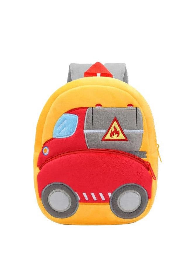 blue tree School Bag for Cute Kids for (1-6 Years), Preschool Soft Plush Oil Tanker Truck for Toddlers, Embroidery Travel Backpack for Baby Boys - Image 1
