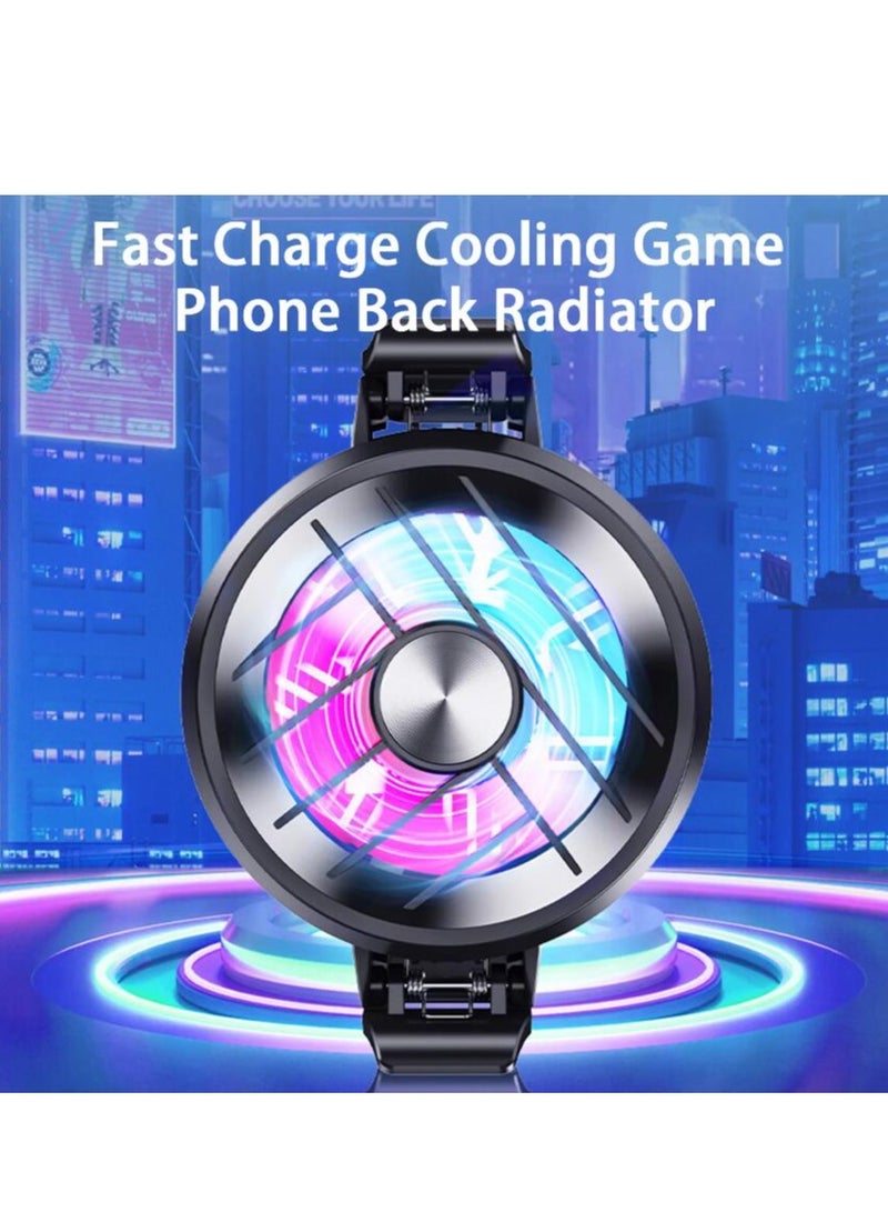 Loquat Phone Cooler, Phone Cooling Fan for Gaming And Live Streaming，Two Speed Adjustment, Fixture Design, Semiconductor Phone Cooler with RGB Light,Mini Phone Fan for Mobile Phone Tablet PC  - Image 4