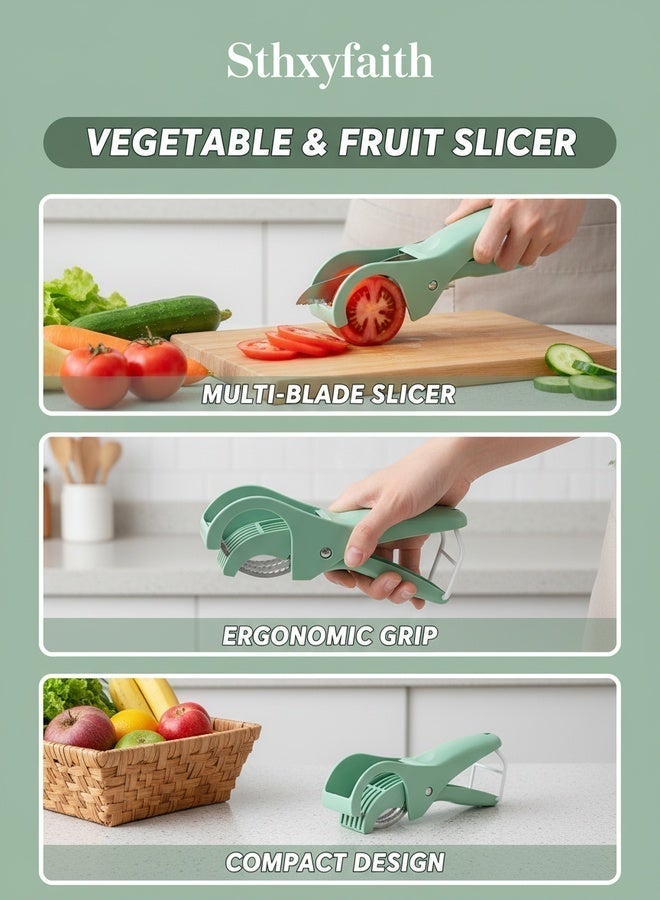 DQ faith Kitchen Stainless Steel Vegetable and Fruit Slicer Multi functional Vegetable Salad and Fruit Slicer - Image 3