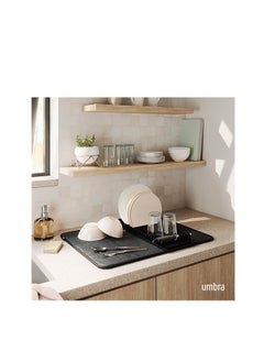 Generic 2-in-1 Compact Dish Drying Rack with Super-Absorbent Microfiber Mat – Space-Saving, Hygienic, and Stylish Kitchen Matt  - Image 3