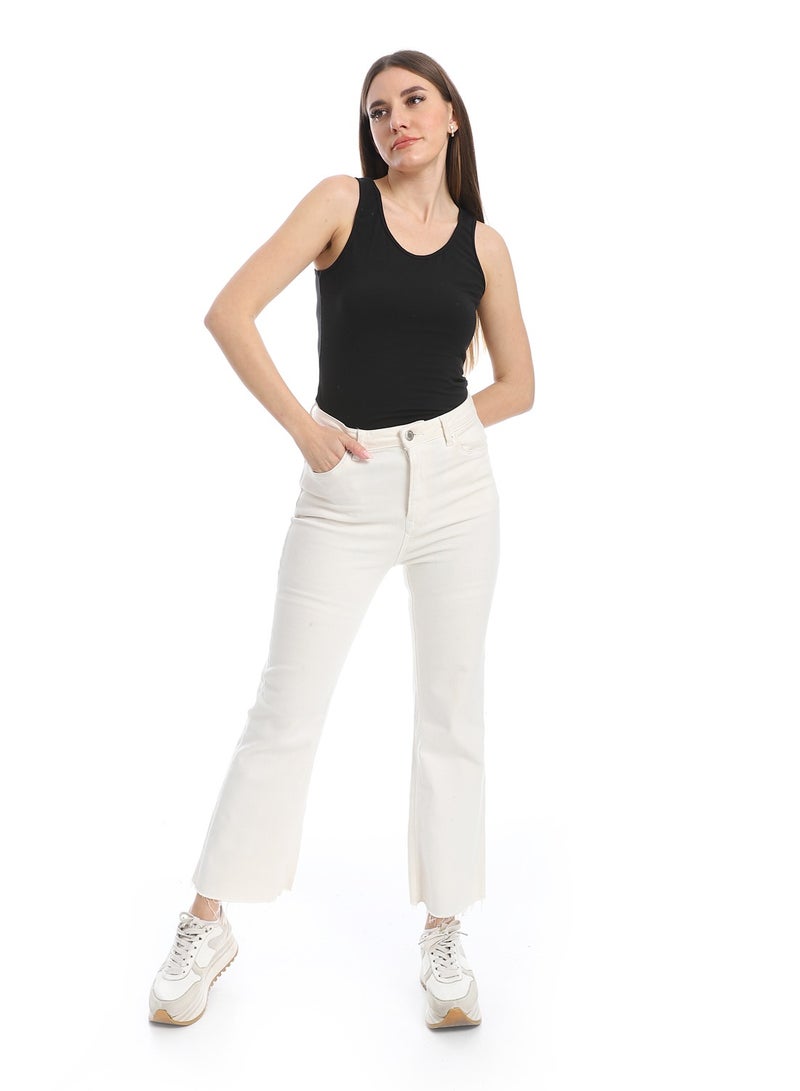 Andora Cotton Basic Plain Tank Top_Black - Image 5