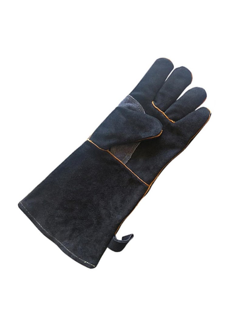 Cowhide Extremely High Temperature Resistant Leather Protective Gloves - Image 3