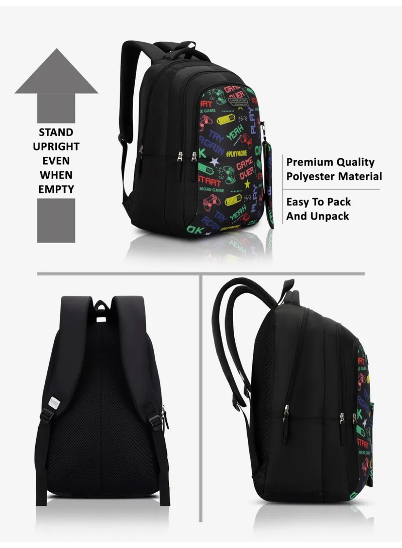 Lavie  Sport 36L Play Backpack | 19 inches | Laptop Compatiable | Pencil Pouch |(Black)  | Best Price UAE