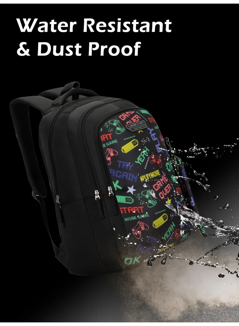 Lavie  Sport 36L Play Backpack | 19 inches | Laptop Compatiable | Pencil Pouch |(Black)  | Best Price UAE