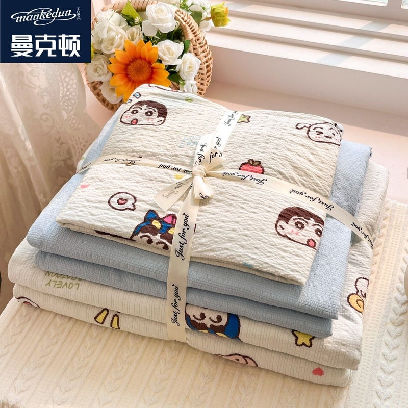 A-level ultra soft double-layer down duvet cover bed sheet set - four piece set bed sheet duvet cover pillow cover - Image 4