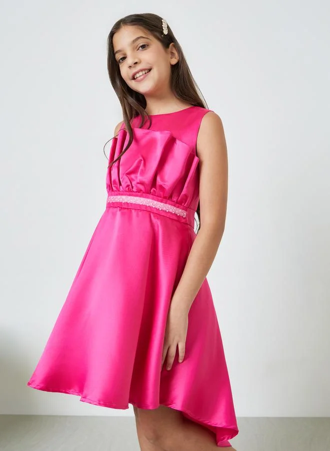 تايك تو Girls Pink A-Line Knee-Length Dress