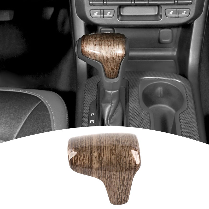 PDKLIN for Colorado Gear Shift Knob Trim Cover Fit for Chevy ColoradoGMC Canyon 20142022 Brown Wood Grain Interior Accessories 1pcs - Image 2
