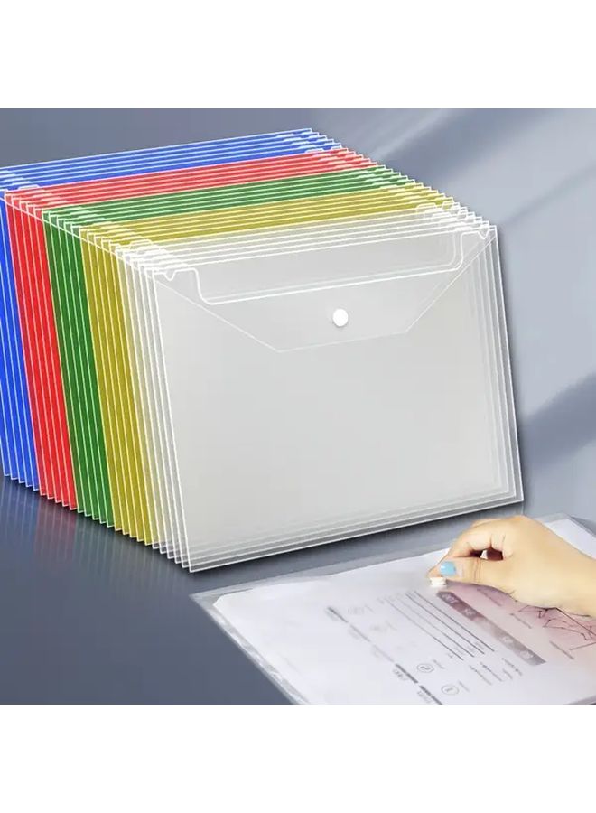 100 Pcs A4 Transparent Plastic Zipper File Bags Large Capacity Waterproof Document Organizer For Test Papers Records Paper Storage Office Supplies Classic Style - Image 5