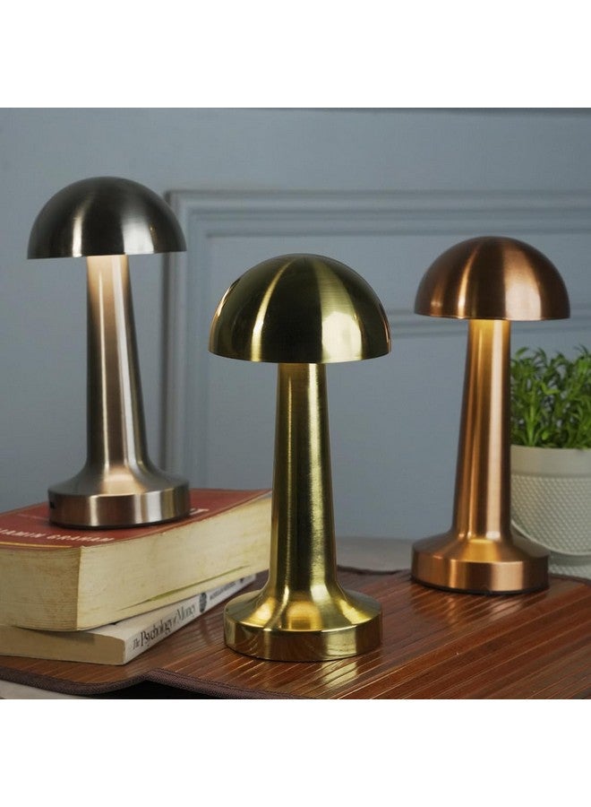 CHRONOS مصباح طاولة LED بدون سلك كرونوس دوم (ذهبي) - قابل لإعادة الشحن عبر USB مع تحكم باللمس قابل للتعتيم مع 3 ألوان ضوء قابلة للتعديل لمصباح الطاولة للفندق، المقهى، المطعم أو المنزل بجانب السرير، في المنتصف أو لتناول الطعام - Image 3