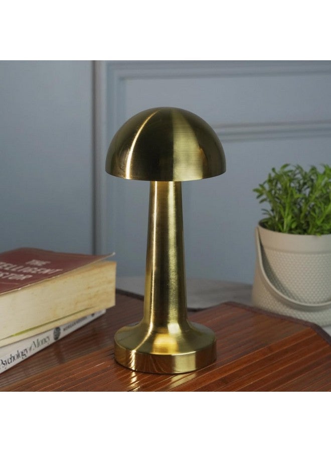 CHRONOS مصباح طاولة LED بدون سلك كرونوس دوم (ذهبي) - قابل لإعادة الشحن عبر USB مع تحكم باللمس قابل للتعتيم مع 3 ألوان ضوء قابلة للتعديل لمصباح الطاولة للفندق، المقهى، المطعم أو المنزل بجانب السرير، في المنتصف أو لتناول الطعام - Image 1