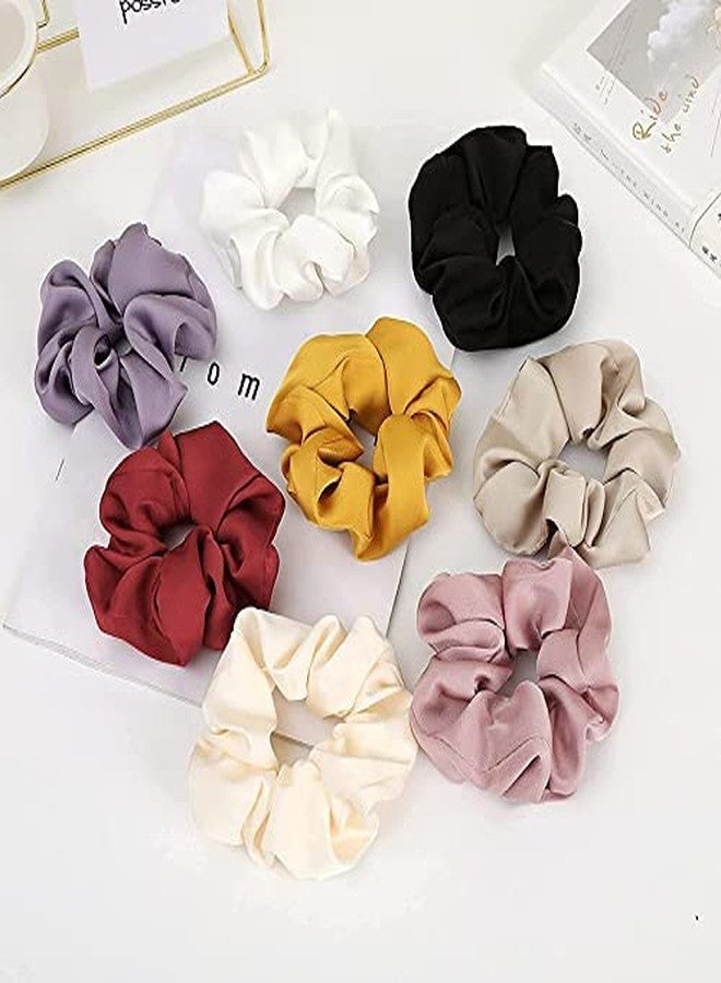 HKD SALES Extra Large Oversized Scrunchies - Silk Satin Scrunchies for Hair - Jumbo Scrunchies for Thick Hair - Silk Hair Ties for Women Girls Lady Children (2 Pc) - Image 1