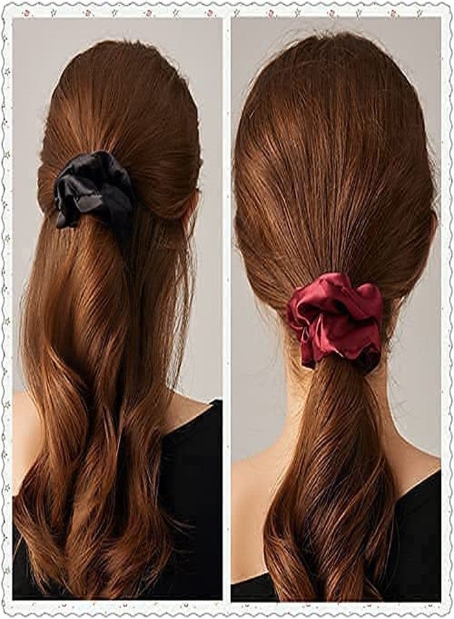 HKD SALES Extra Large Oversized Scrunchies - Silk Satin Scrunchies for Hair - Jumbo Scrunchies for Thick Hair - Silk Hair Ties for Women Girls Lady Children (2 Pc) - Image 2