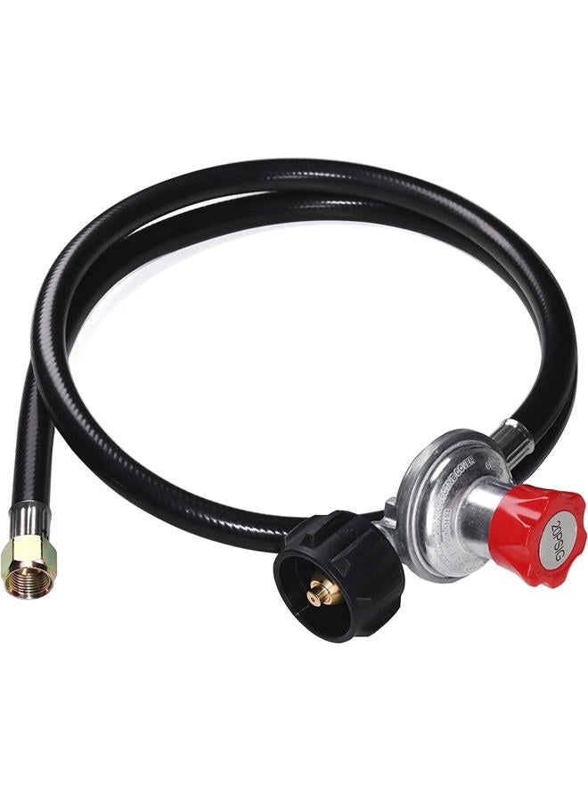 DozyAnt 5 feet 0-20 PSI Adjustable High Pressure Propane Regulator with Hose for QCC1/Type1 Propane Tank Cylinder Fits for LP Gas Grill Turkey Fryers Patio Heaters and More Appliances-Safety Certified - Image 1