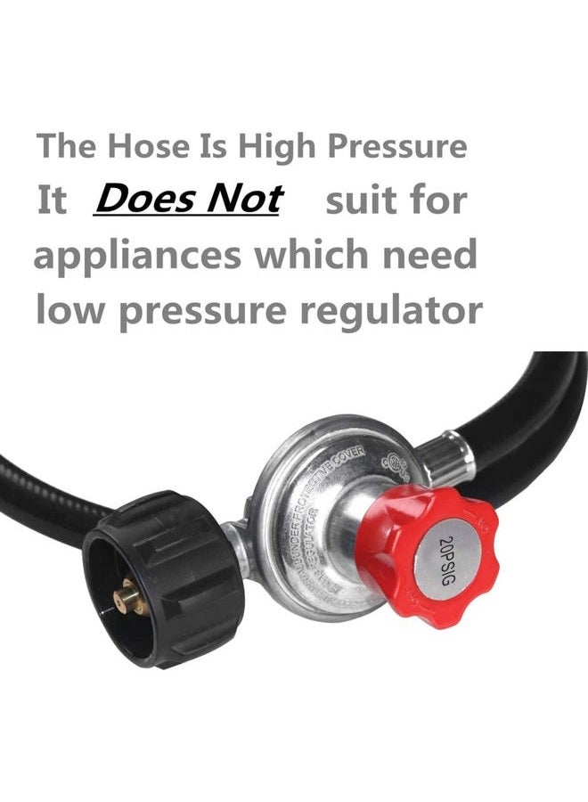 DozyAnt 5 feet 0-20 PSI Adjustable High Pressure Propane Regulator with Hose for QCC1/Type1 Propane Tank Cylinder Fits for LP Gas Grill Turkey Fryers Patio Heaters and More Appliances-Safety Certified - Image 2