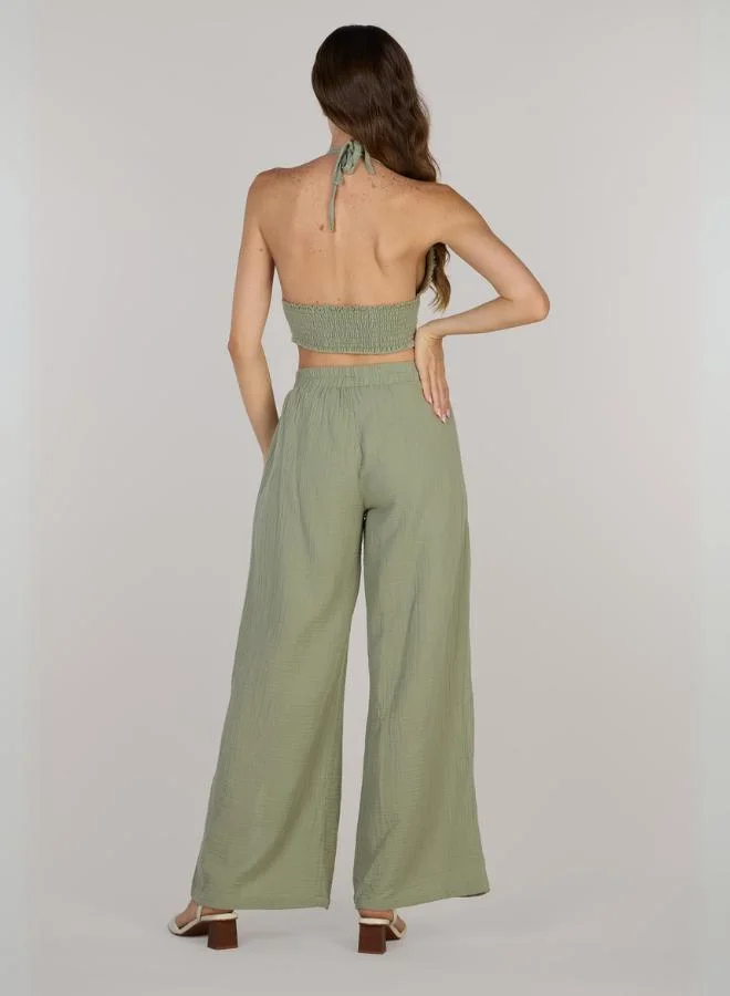 Just Nature Jenny  Wide-leg Trousers with Side Slit