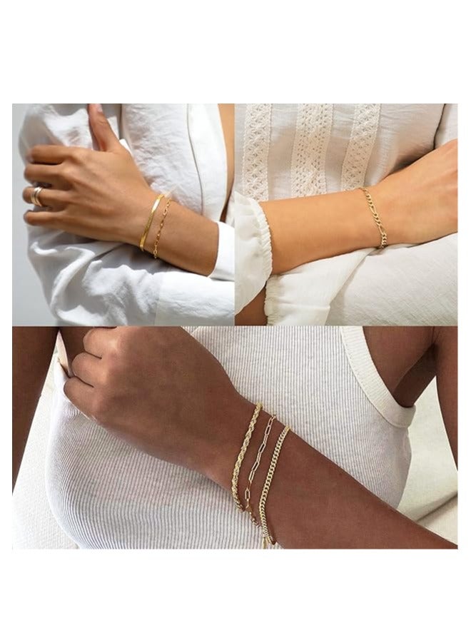 Goolsky سلسلة الأساور الذهبية الفريدة والبسيطة تعكس إحساسًا بالجودة عند تداخلها. - Image 3