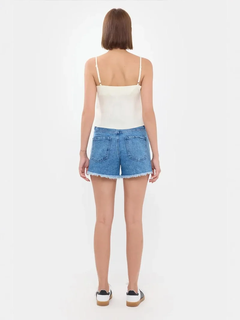 HICCUP Striped Square Neck Strappy Cropped Top