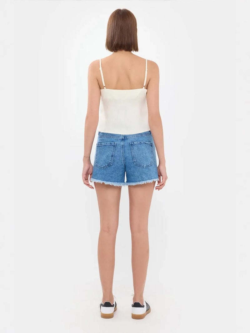 HICCUP Striped Square Neck Strappy Cropped Top - Image 2