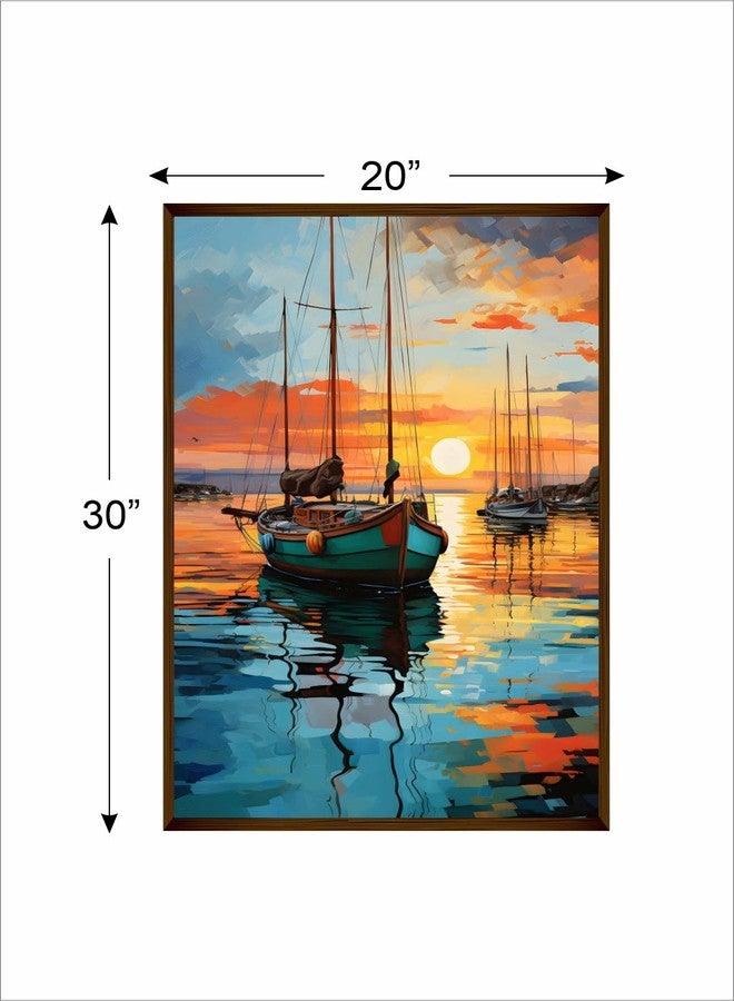 Artsense Nature-Inspired Abstract Canvas Wall Painting 20x30 Inch (50x71 cm) Framed Wall Art for Living Room, Bedroom & Home Décor | Large Multicolor Modern Wall Painting - Image 5