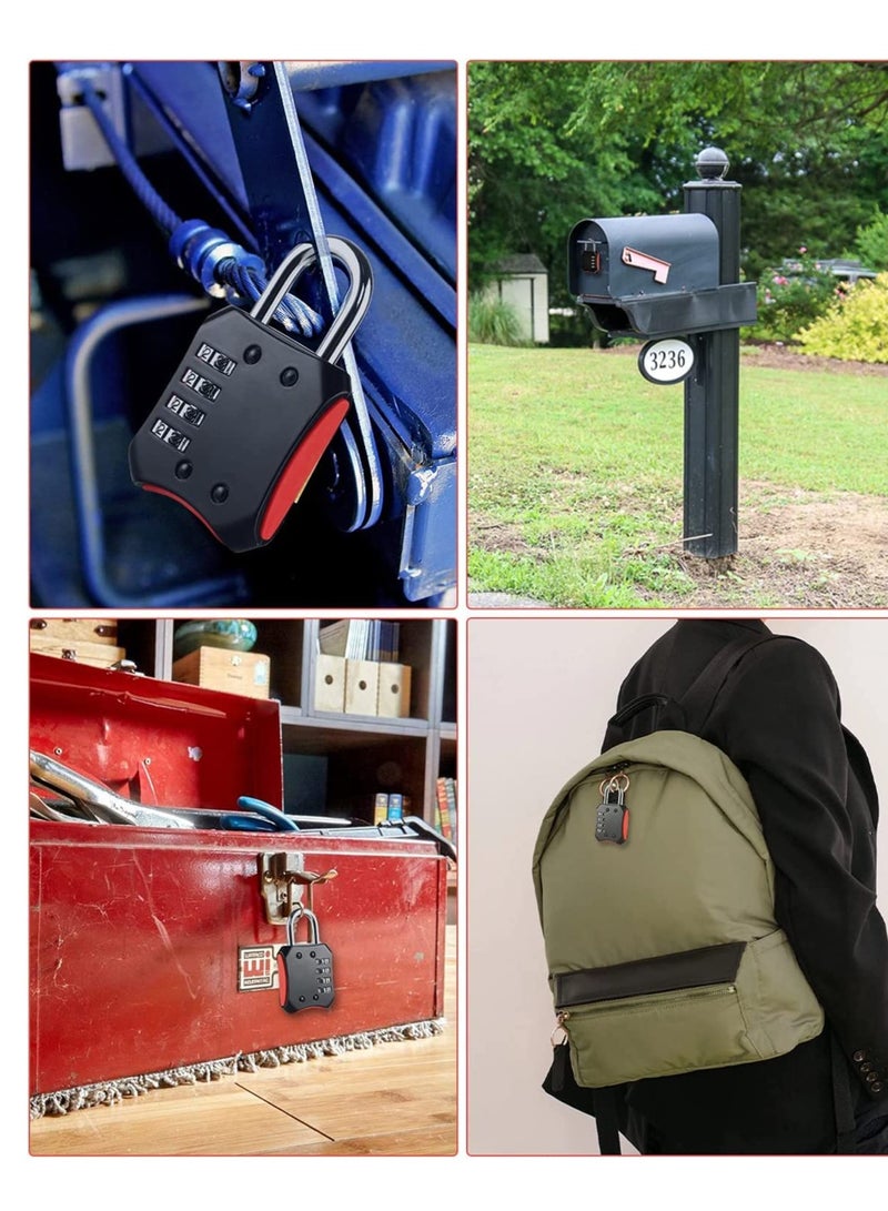 SOLARAE Combination Padlocks 2 Pack Gym Locker Padlocks Shackle Number pad Lock Outdoor with 4-Digit Smooth Dial Heavy Duty for School lockers Garden Gate Cabinets Toolboxes Case - Image 4