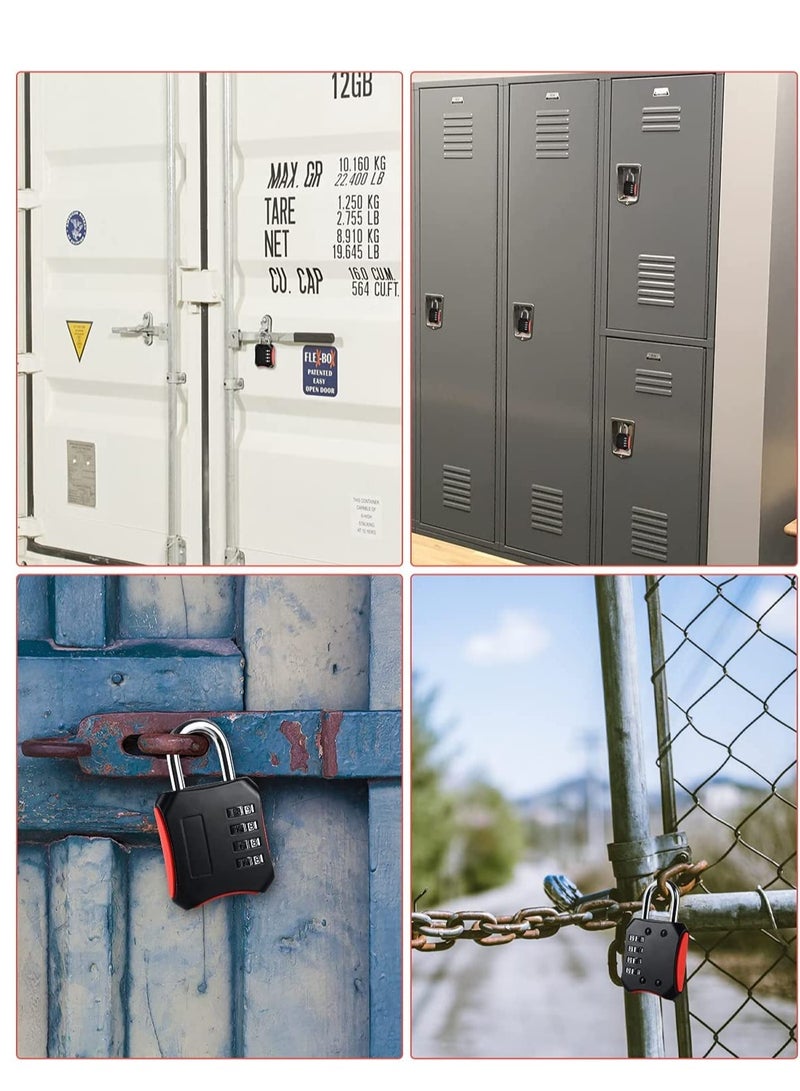 SOLARAE Combination Padlocks 2 Pack Gym Locker Padlocks Shackle Number pad Lock Outdoor with 4-Digit Smooth Dial Heavy Duty for School lockers Garden Gate Cabinets Toolboxes Case - Image 3