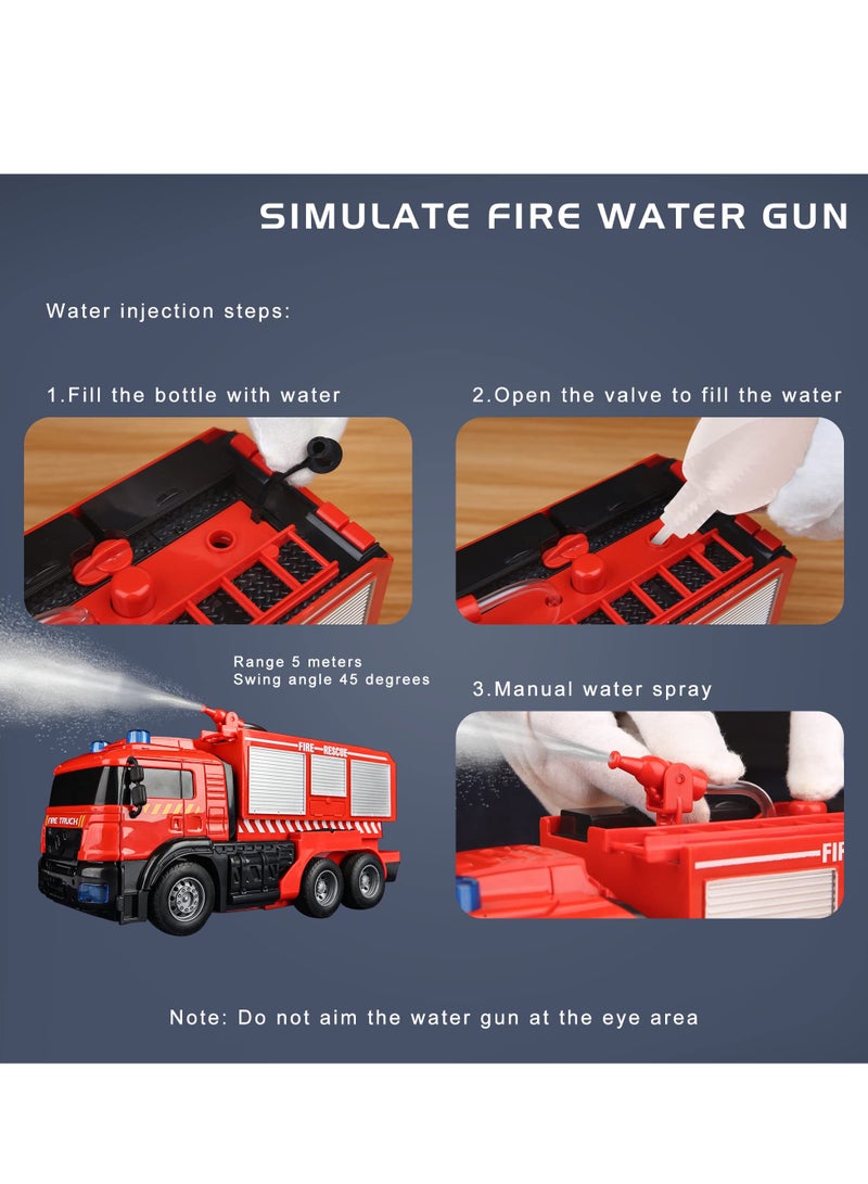 Barakah Fire Truck Car Transforming Robot RC Fire Truck Toy for Kids Fire Truck Vehicle with One Click to Spray Water Simulated Sound Effects and Cool lighting Transformable Car Toy for Children Aged 3+ - Image 4