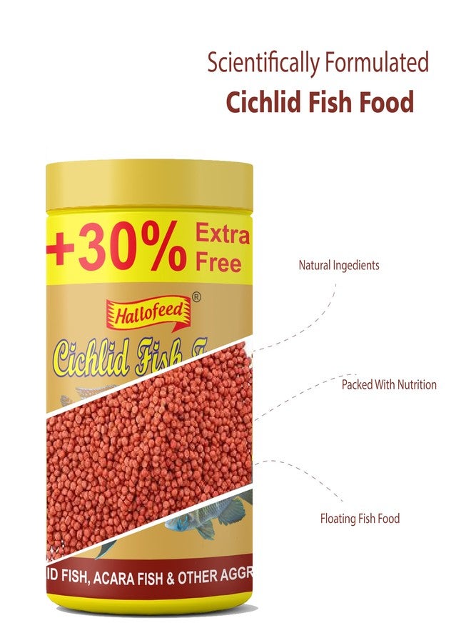 Hallofeed طعام أسماك السيكلد من هالوفيد، 100 غرام من الحبيبات الحمراء (حجم 2 مم)، لجميع مراحل نمو الأسماك - Image 4