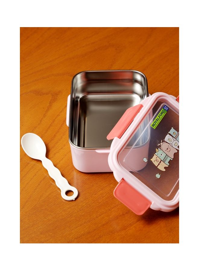 Royalford Sturdy Locks And Leak-Proof Food-Safe Lunch Box With Cutlery And Lid Multicolour 750ml - Image 4