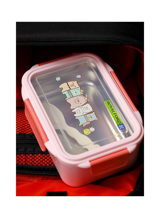 Royalford Sturdy Locks And Leak-Proof Food-Safe Lunch Box With Cutlery And Lid Multicolour 750ml - Image 3