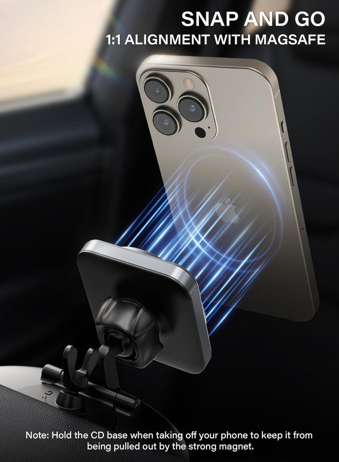 1Zero for Magsafe CD Phone Holder for Car [20 N55 Ultra Strong Magnets] Magnetic CD Player Phone Mount, Stable CD Slot Phone Mount for iPhone 17 16 15 14 13 12 Mini Pro Pro Max Plus & Magsafe Case - Image 3