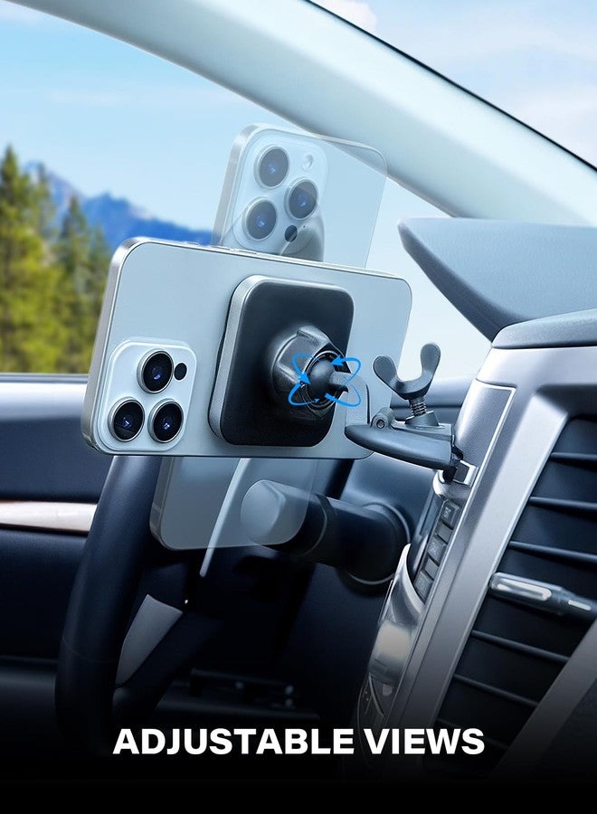 1Zero for Magsafe CD Phone Holder for Car [20 N55 Ultra Strong Magnets] Magnetic CD Player Phone Mount, Stable CD Slot Phone Mount for iPhone 17 16 15 14 13 12 Mini Pro Pro Max Plus & Magsafe Case - Image 5