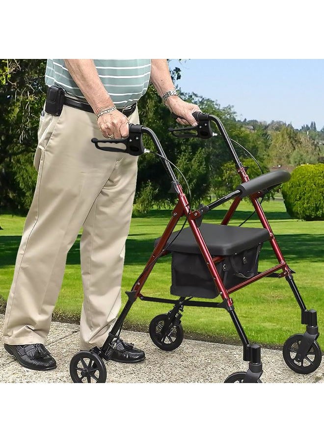 FVRITO Brake Handle with 41'' Cable Assembly Replacement for Medline Lumex 4-Wheel Folding Drive Rollator Rolling Walker Transport Wheelchair Mobility Knee Walkers Senior Medical Accessories - Image 2