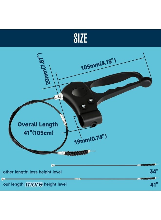 FVRITO Brake Handle with 41'' Cable Assembly Replacement for Medline Lumex 4-Wheel Folding Drive Rollator Rolling Walker Transport Wheelchair Mobility Knee Walkers Senior Medical Accessories - Image 5