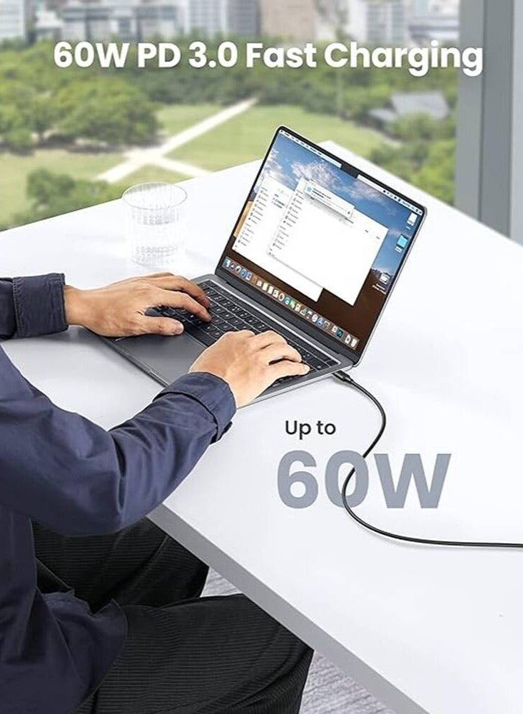 يوجرين إيكو يو جرين 50997 يو اس بي نوع سي ذكر إلى ذكر، 1 متر، كابل شحن وبيانات أسود - Image 3