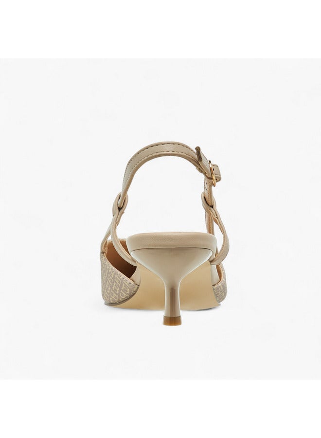 فلورا بيلا من شو إكسبرس حذاء نسائي بكعب قطة وطبعة شعار مع إغلاق بحزام - Image 5