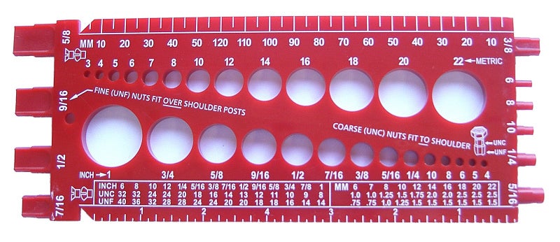 Stainless Town Stainlesstown Nut Bolt Thread Gauge (Red) - Image 1