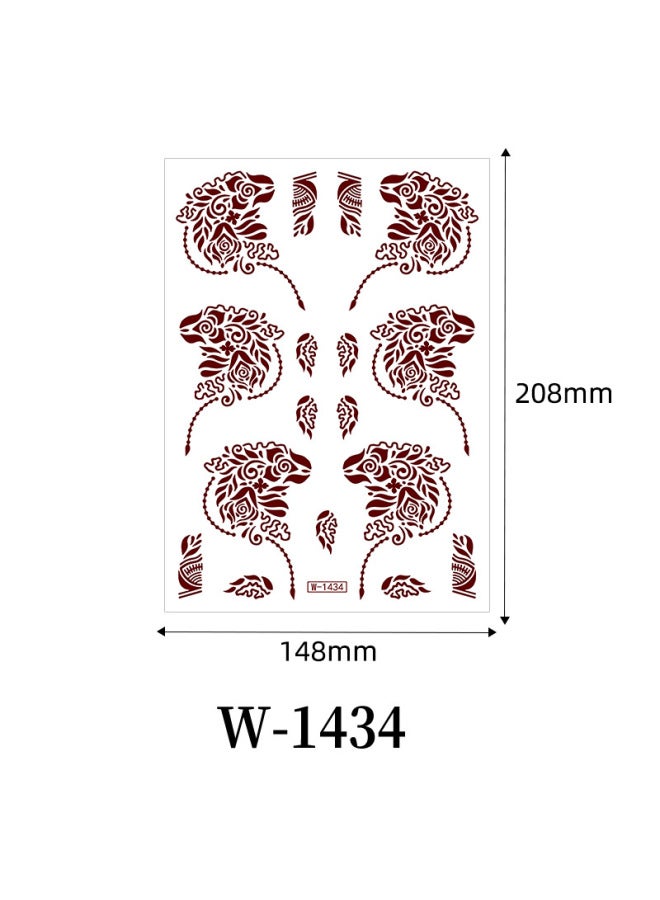 Mehendi Stickers Henna Mehendi stencil Tattoo Sticker for Hands Temporary Waterproof Mehndi Tattoo Body Art for Women & Girls - Image 1