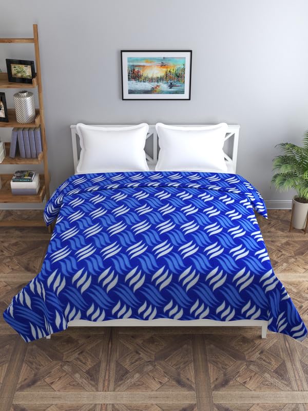 MORADO MORADO Single Bed Woolen Fabric Geometric Quilt CoverDuvet CoverRajai CoverBlanket Cover for Winters 70x90 InchesBlue - Image 2