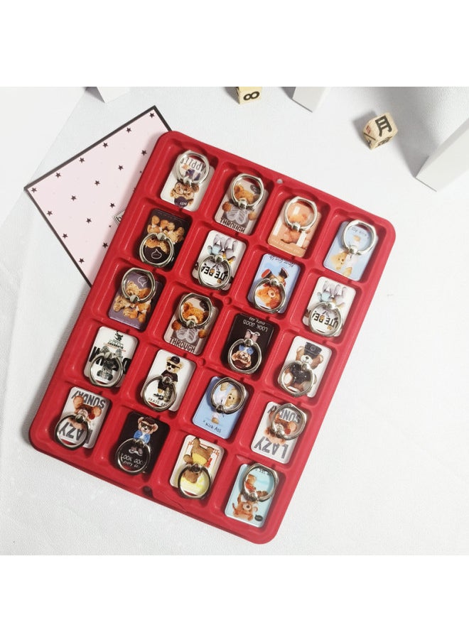 Generic 20 Full-version Ring Buckle Flower Mobile Phone Stand Desktop Stand Multi-picture Mixed Color Delivery Wholesale-Color:Eye Bear Ring Buckle/20 Pack  - Image 1