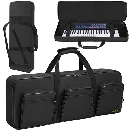 LASUK 49 Key Keyboard Case (Size: 34.6"x4.5"x13.8"), Portable Keyboard Piano Waterproof 600D Oxford Cloth with Adjustable Straps, Key Keyboard Gig Bag Case - Image 1