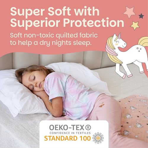 Lynmark® Potty Training Mattress Protector Pee Pads for Kids - Waterproof Toddler Bed Wetting Mat for Toilet Training - Non-Slip Washable Bedwetting Topper Absorbs Up to 2000ml - 35" x 33", Unicorn - Image 4