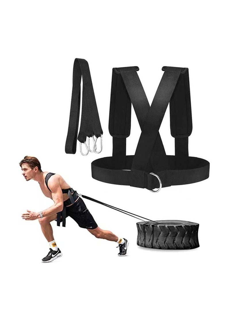 Y&D - SYOSI Sled Harness Vest Waist Belt Pulling Strap, Explosive Force Bounce Physical Training Resistance Rope Improving Speed, Stamina and Strength with Pull Strap Fitness Speed - Image 1