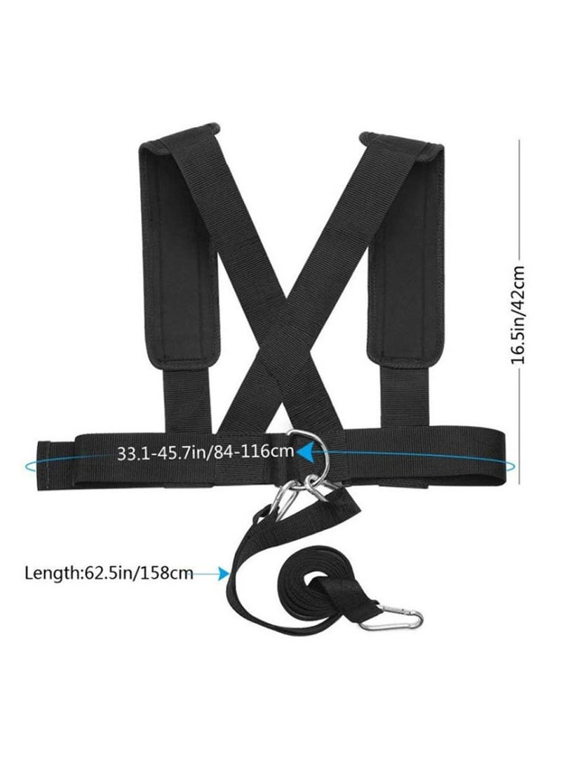 Y&D - SYOSI Sled Harness Vest Waist Belt Pulling Strap, Explosive Force Bounce Physical Training Resistance Rope Improving Speed, Stamina and Strength with Pull Strap Fitness Speed - Image 1