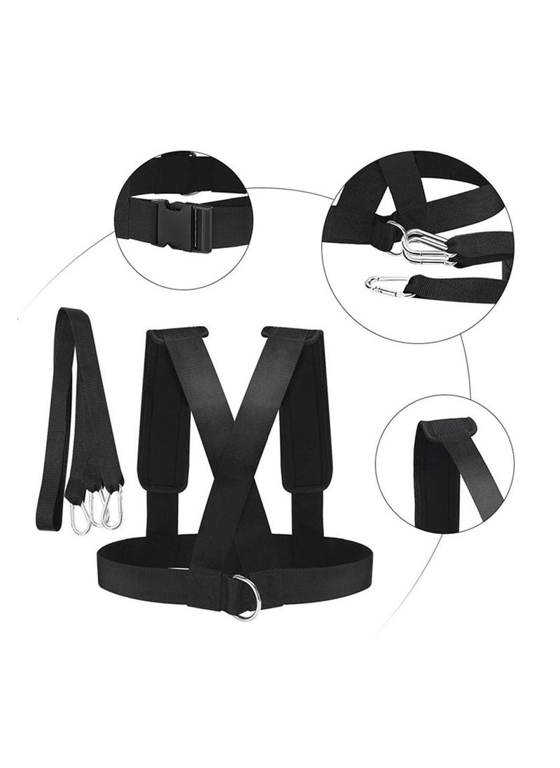 Y&D - SYOSI Sled Harness Vest Waist Belt Pulling Strap, Explosive Force Bounce Physical Training Resistance Rope Improving Speed, Stamina and Strength with Pull Strap Fitness Speed - Image 1