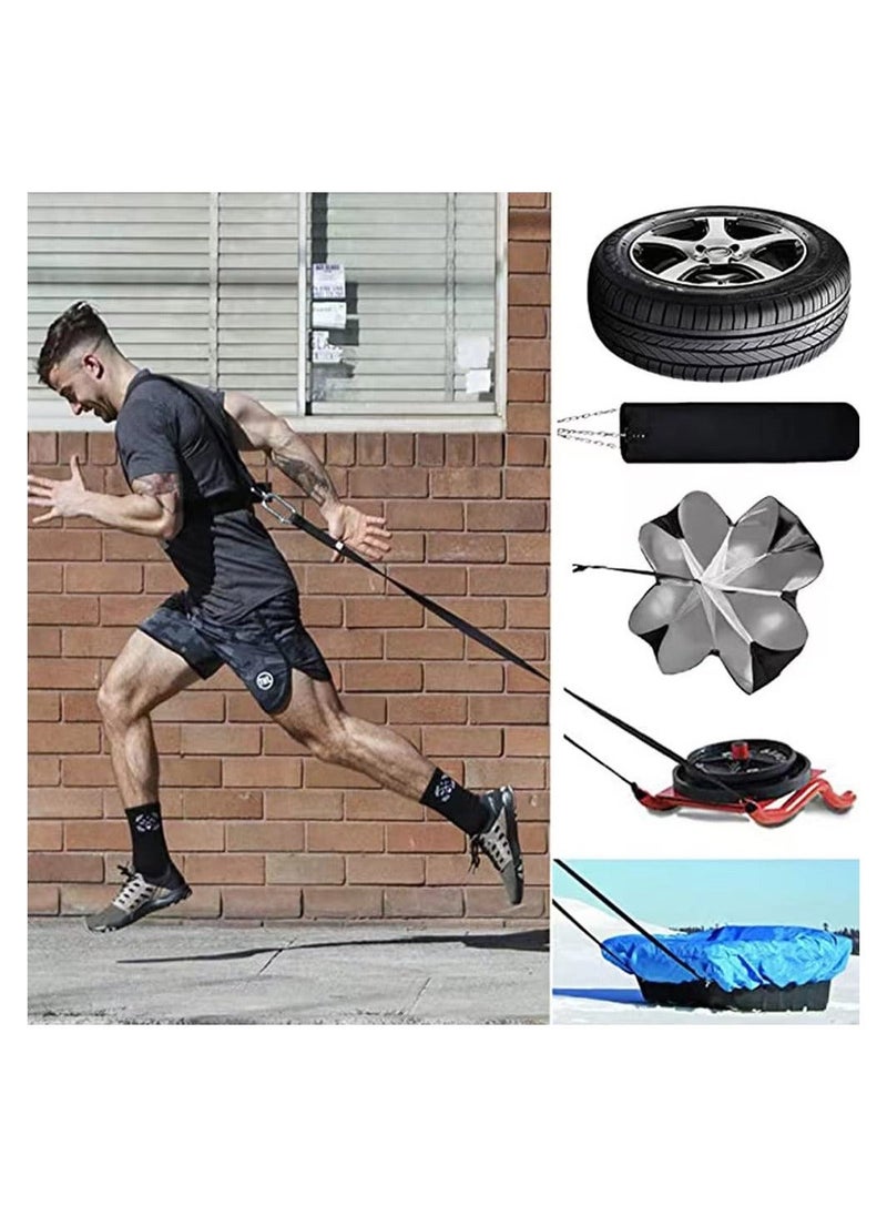 Y&D - SYOSI Sled Harness Vest Waist Belt Pulling Strap, Explosive Force Bounce Physical Training Resistance Rope Improving Speed, Stamina and Strength with Pull Strap Fitness Speed - Image 1