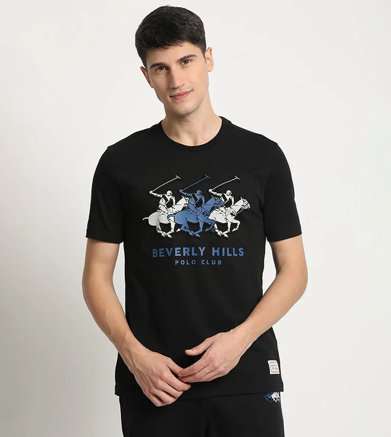Beverly Hills Polo Club Embroidered Logo Crew Neck Short Sleeves Men's T-Shirt
