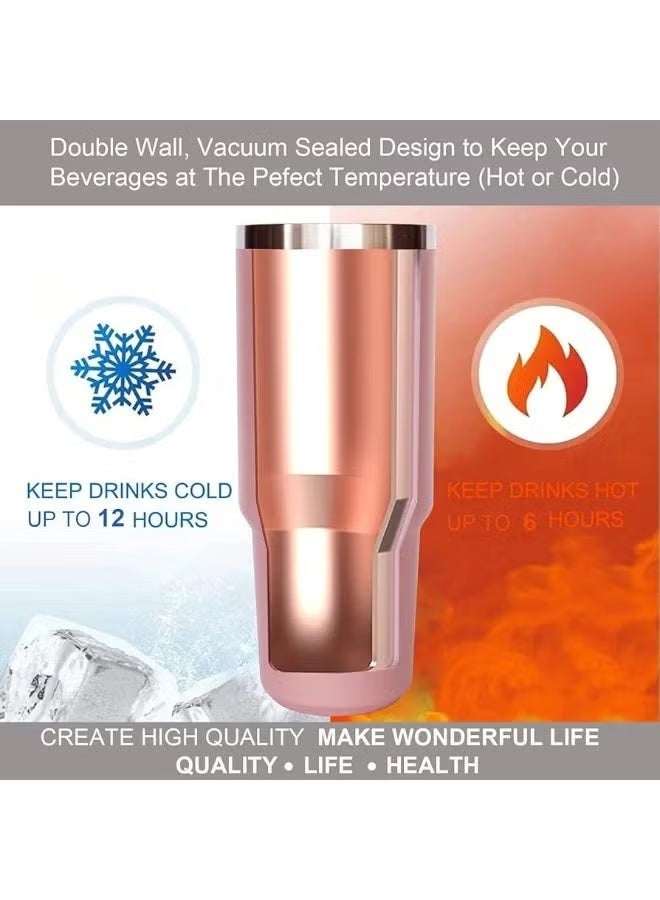 Stanley Quinncher H2.0 Flostat Original Sealed Vacuum Insulated Stainless Steel Mug with Lid and Straw for Water, Iced Tea, Coffee, Juice, or Smoothies. Keeps drinks cold for 12 hours and hot for 6 hours. 1.18L - Pink - Image 3