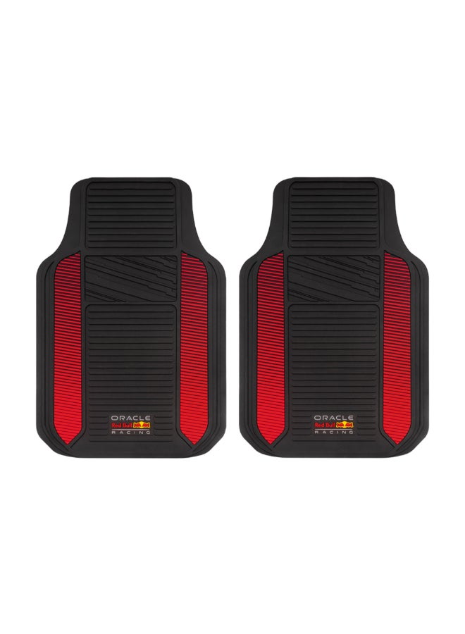 ريد بول أوراكل ريسينغ سجادة أرضيات السيارات شديدة التحمل 2 قطع بمقاس عالمي أسود وأحمر 75 × 4 × 45 سم RBCMHD001BR - Image 1