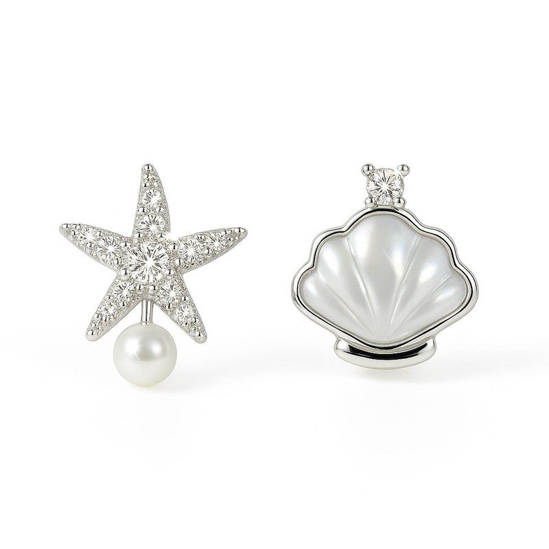 سيلفر تاون حلق على شكل صدفة ونجمة